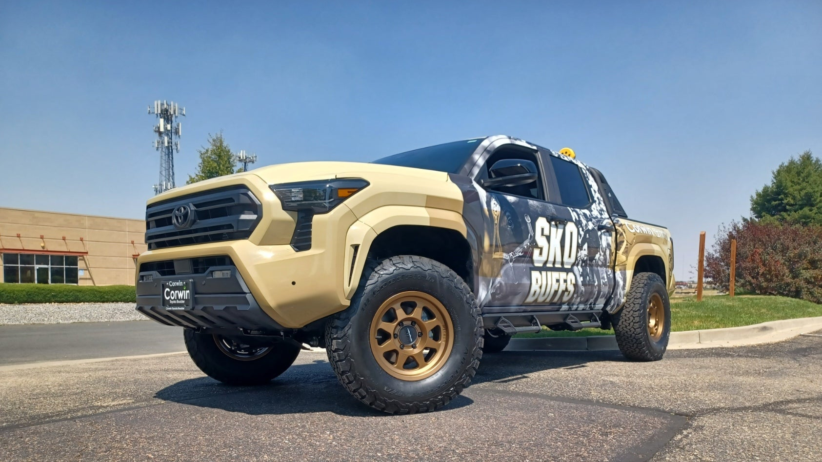 A full vehicle vinyl wrap for CU Boulder's mascot truck.
