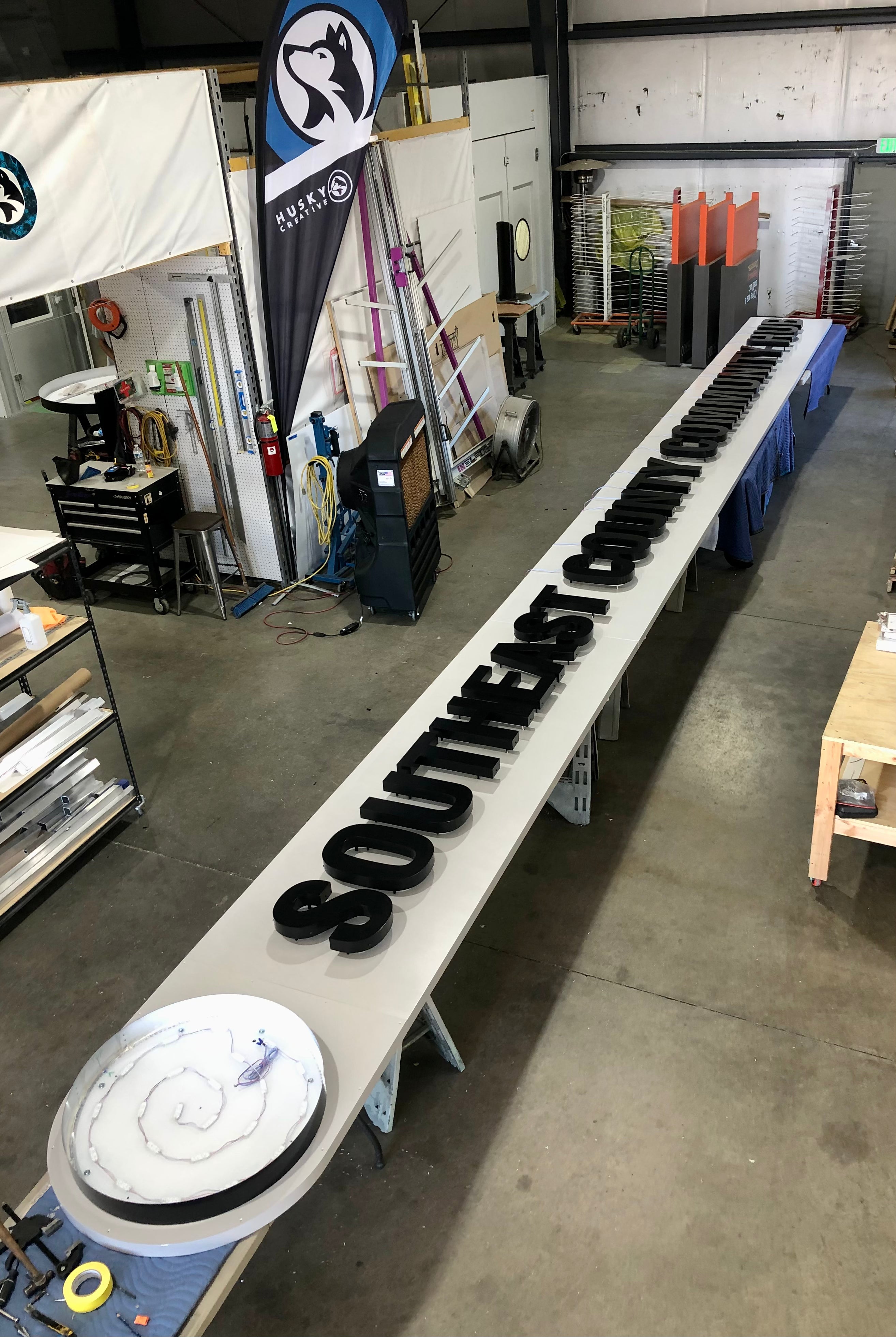 External fabricated business signage for Southeast County Community Hub.