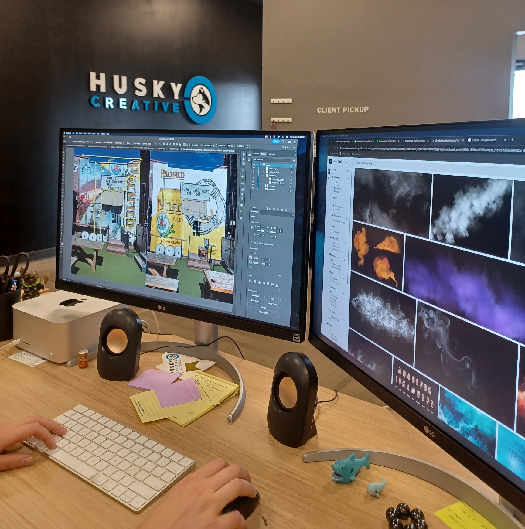 Graphic design in progress at Husky Signs Colorado location.