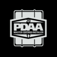 Husky Signs & Graphic's PDAA Master Certified Installer badge.