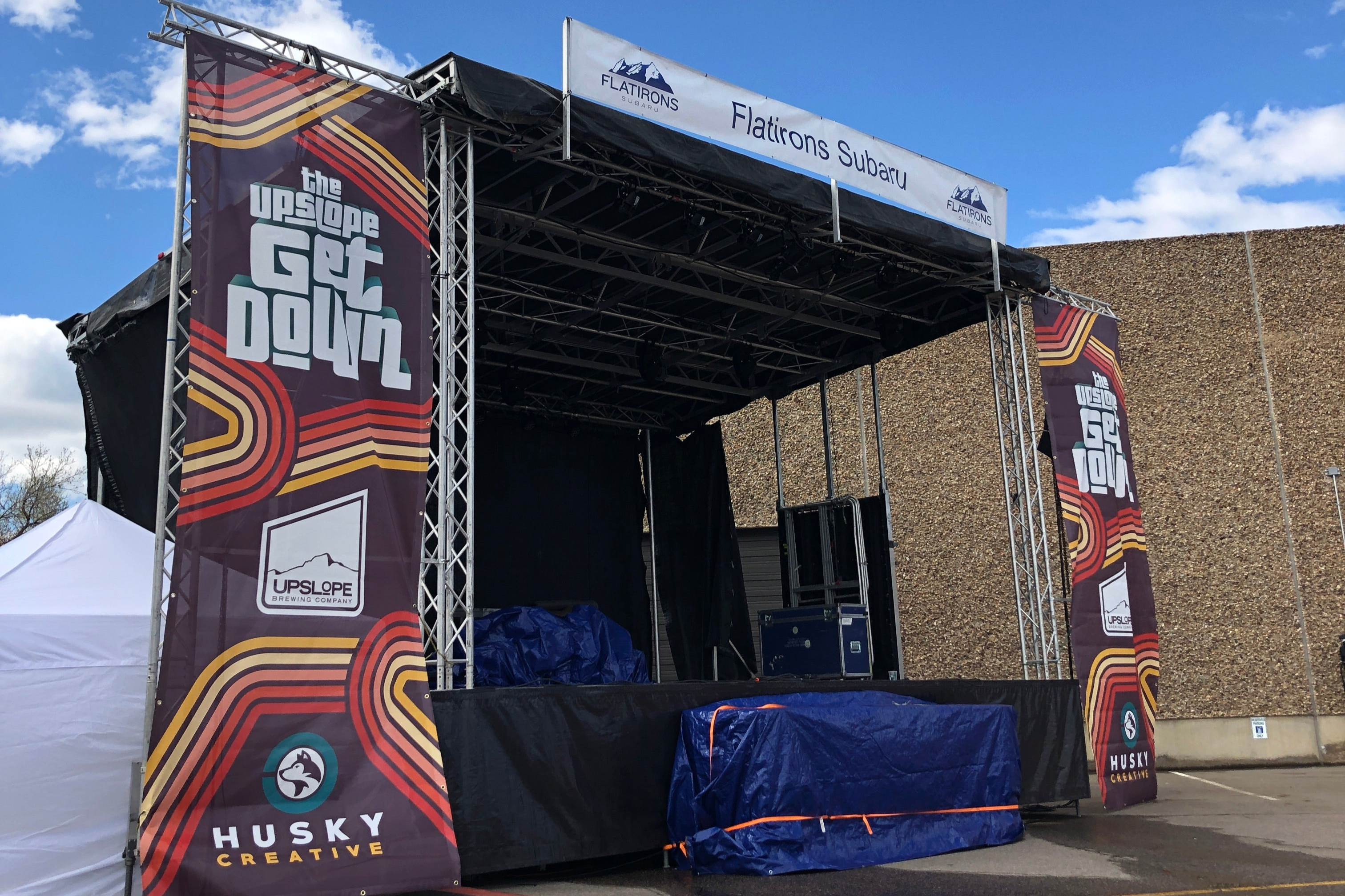 A series of event display signs for an Upslope Brewing Company promotion.