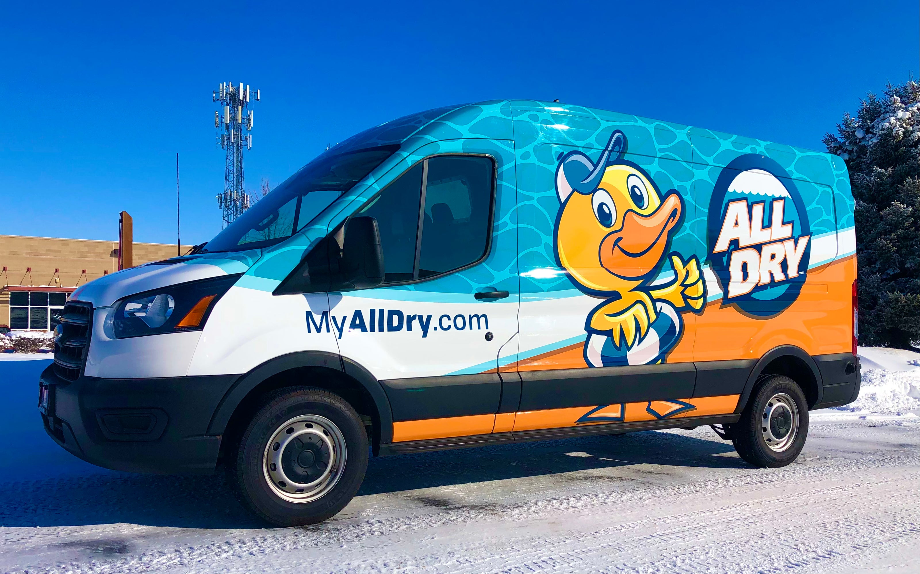 Full vehicle van wrap for All Dry, Denver Colorado.