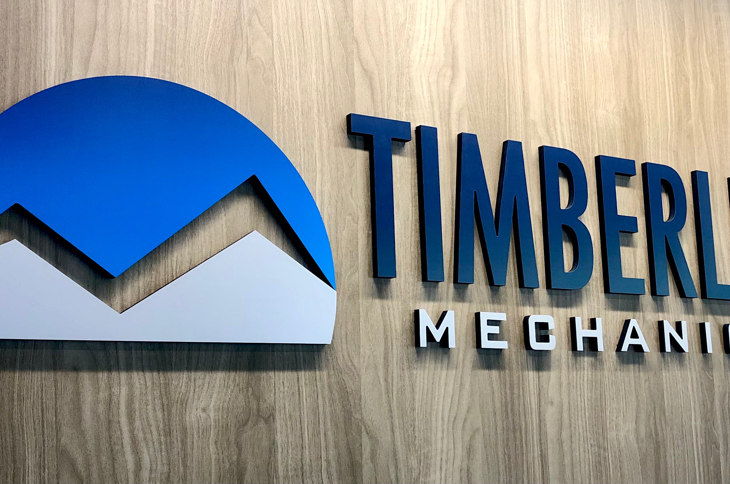 Internal Business environment signage for Timberline Mechanical.