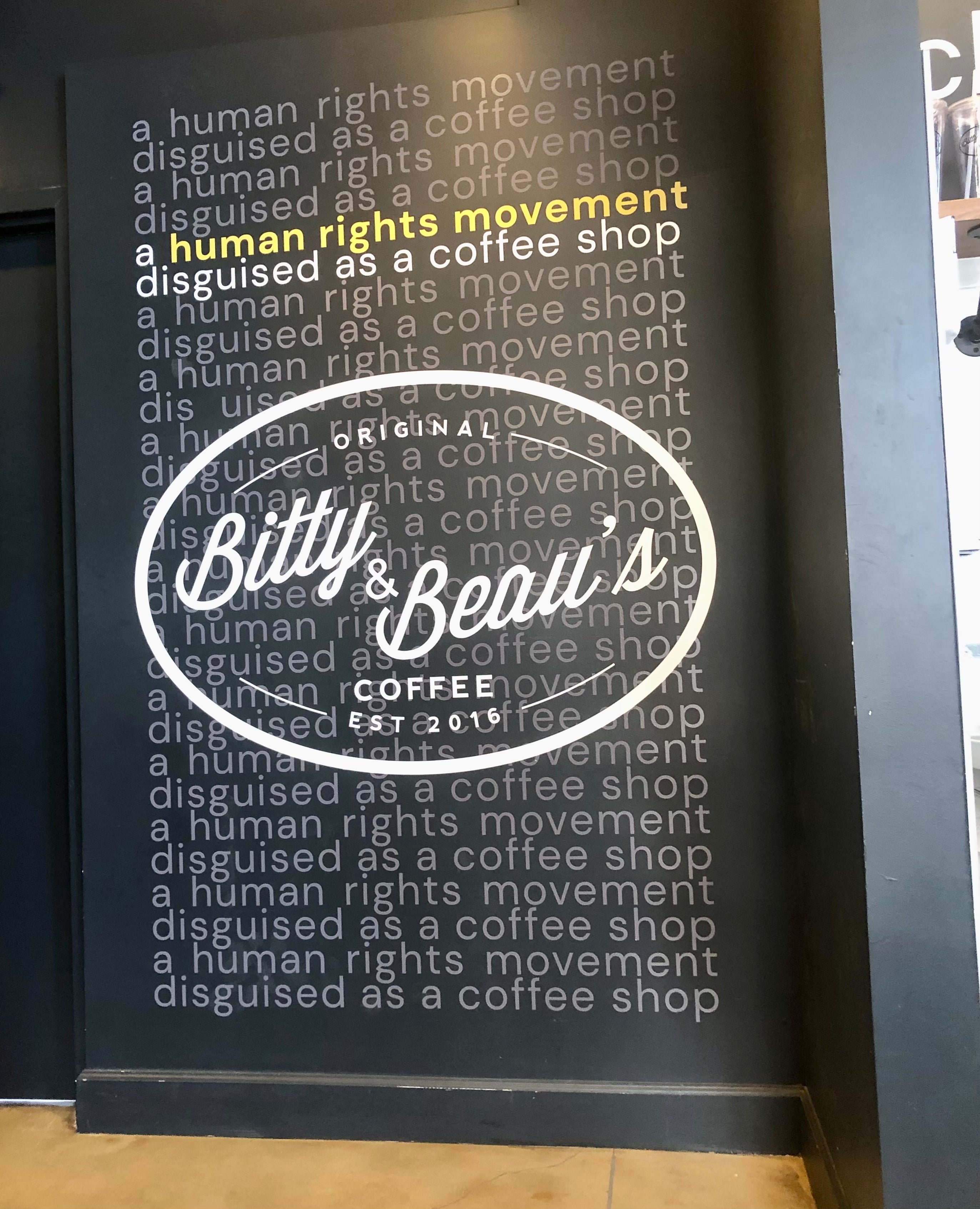 Interior wall wrap made by professionals for Bitty and Beau's in Boulder, Colorado.