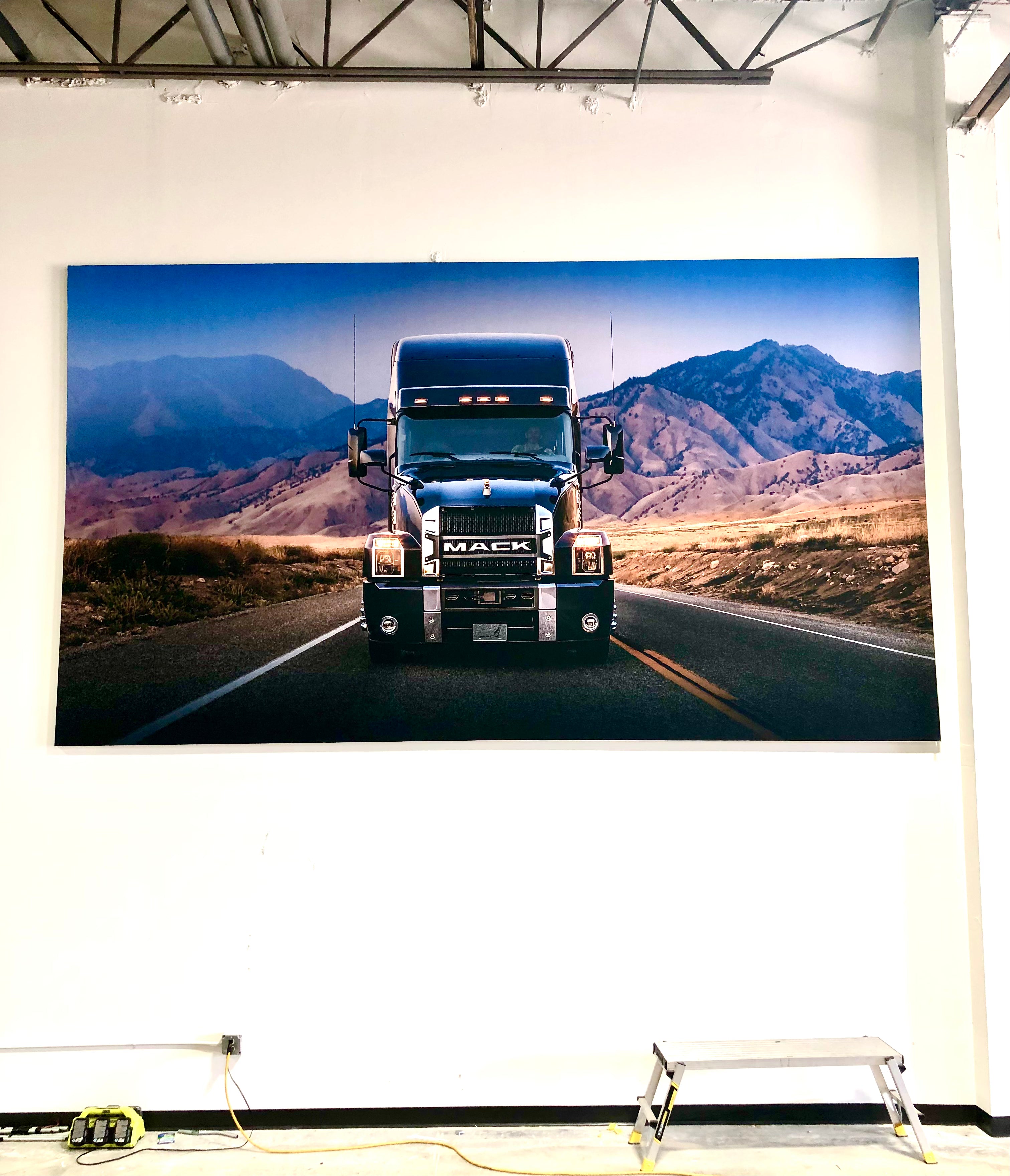 Custom designed SEG Fabric Frame by Husky Creative for Volvo Mack.