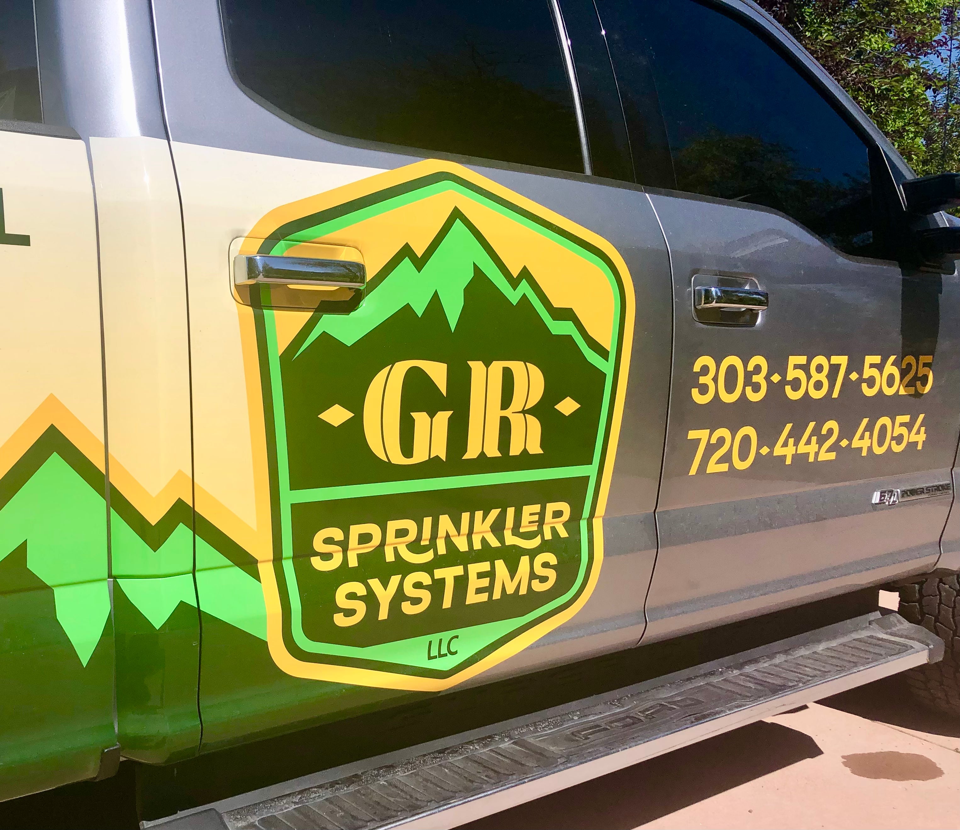 Partial and spot graphics for GR Sprinkler Systems LLC.