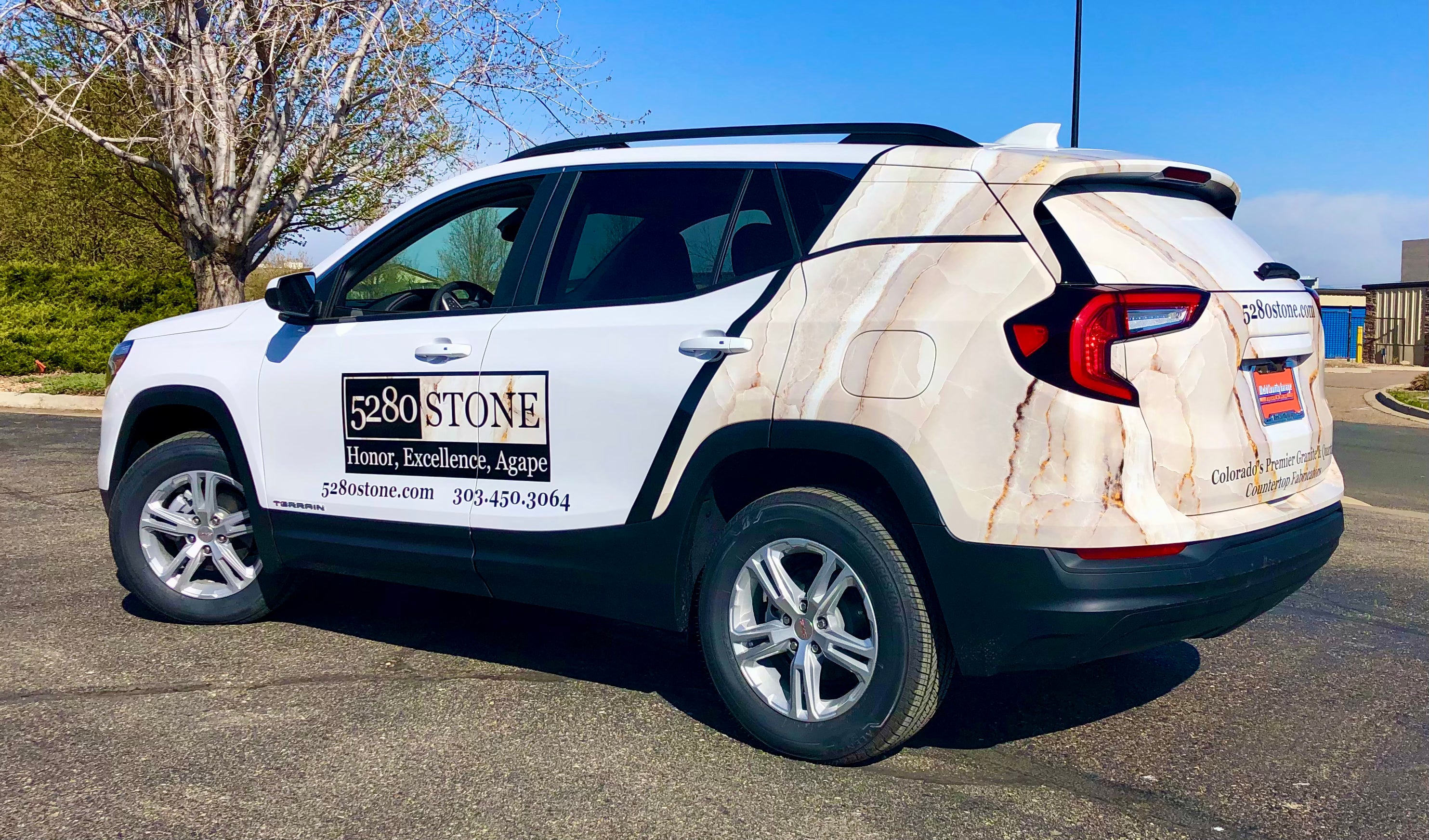 Partial and spot vehicle wraps for 5280 Stone in Colorado.