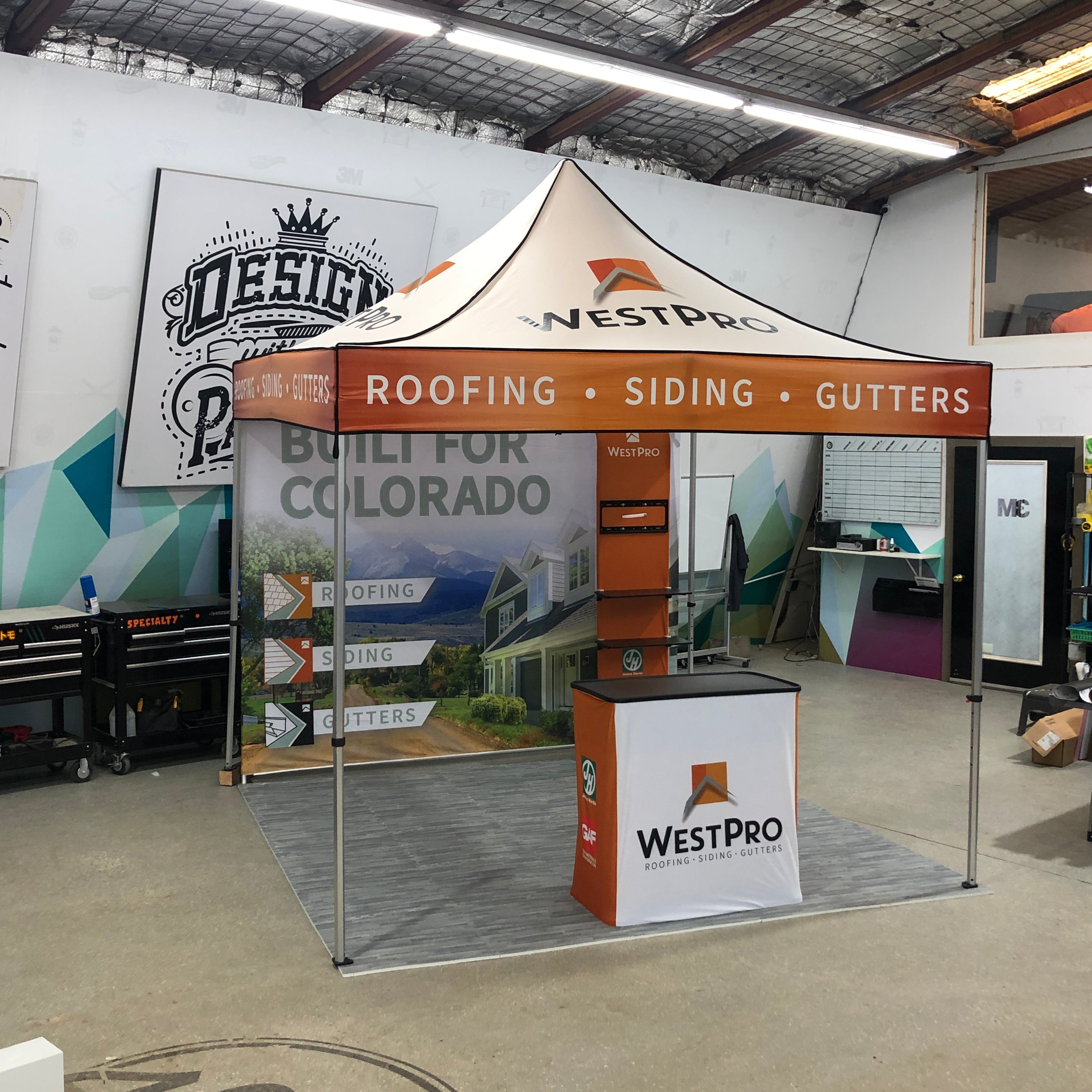 Specialty trade show display for WestPro in Longmont, Colorado by Husky Creative.