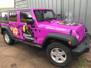 planet fitness 2 300x225 - Planet Fitness wrap and logo design