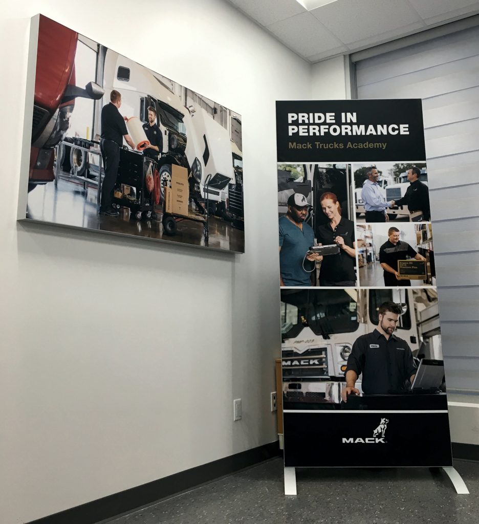 volvo mack int branding seg wall free standing displays 1 of 1 936x1024 - SEG Fabric Displays For Office, Retail & Event Promotion!